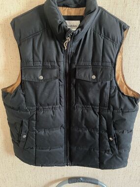 Goodfellow & Co Black Quilted Puffer Vest with Tan Lining